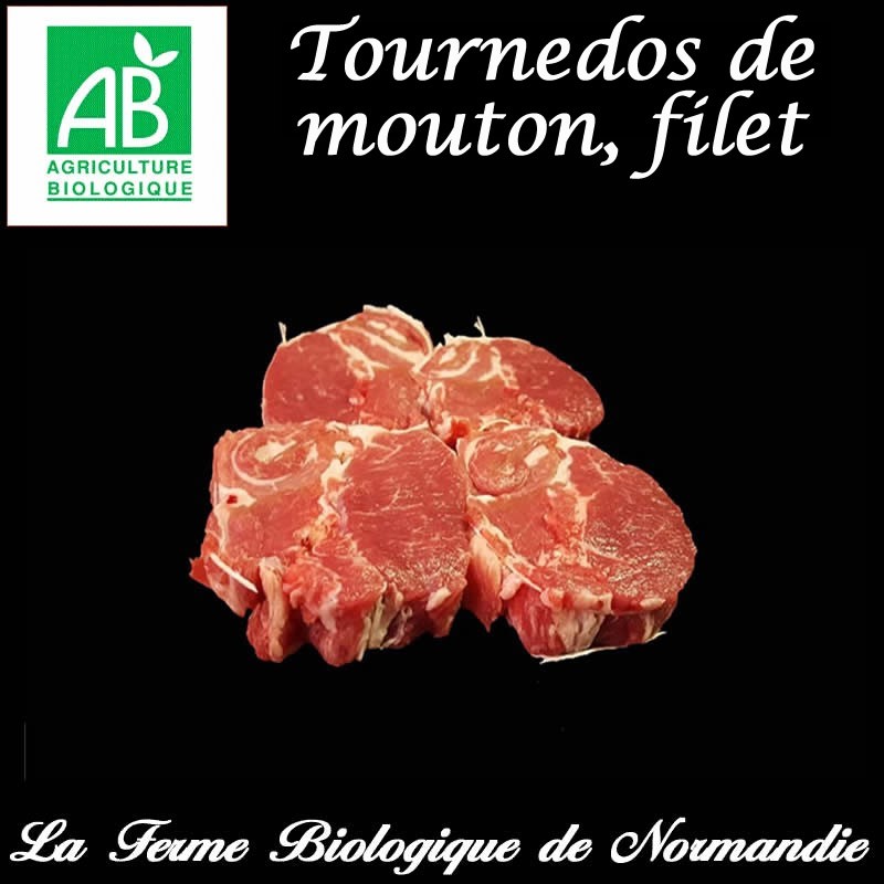 Succulent tournedos de mouton, filet poids 200g, pour deux personnes, en direct du producteur, la ferme biologique de Normandie.