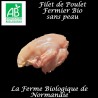 Savoureux filet de poulet bio sans peau, 200g, en direct du producteur, la ferme biologique de Normandie.