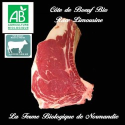 Sublime Côte de Boeuf bio race limousine, 900g En direct du producteur la ferme biologique de Normandie.