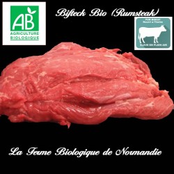 savoureux bifteck bio rumsteak 300g  découpe normale en direct du producteur la ferme biologique de Normandie.
