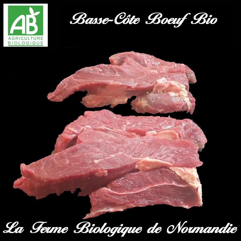 Basse côte de boeuf bio, deux pièces de 500g, soit 1 kilo en direct du producteur la ferme Biologique de Normandie.