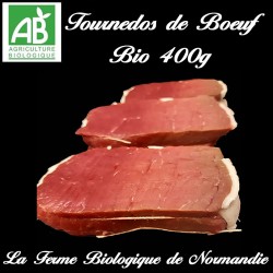 Sublimes tournedos de boeuf bio  400g en direct du producteur la ferme biologique de Normandie