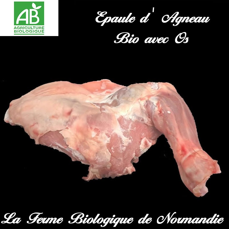 Délicieuse épaule d'agneau bio avec os, 800g en direct du producteur.