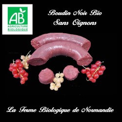 Succulent boudin noir de porc sans oignons  400g en direct du producteur la ferme biologique de Normandie.