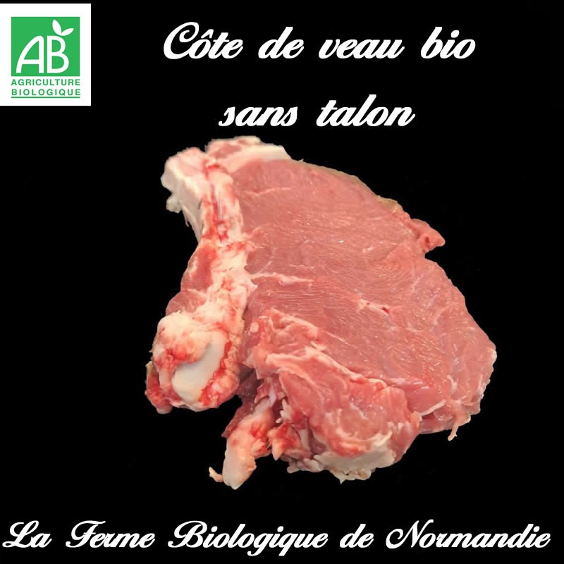 cote de veau première sans talon 300g en direct du producteur, la ferme biologique de Normandie. cote de veau première sans talon 300g en direct du producteur, la ferme biologique de Normandie.
