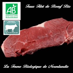 Sublime faux filet de boeuf bio poids 300g en direct du producteur, la ferme biologique de Normandie.