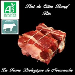 Plat de côtes de boeuf , race limousine, bio, poids 600g en direct du producteur la ferme biologique de Norrmandie.