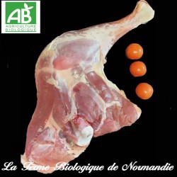 Savoureuse cuisse de poulet fermier bio en direct du producteur la ferme biologique de Normandie.