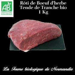 Rôti de boeuf d'herbe, tende de tranche, bio,  1 kg, à rôtir.