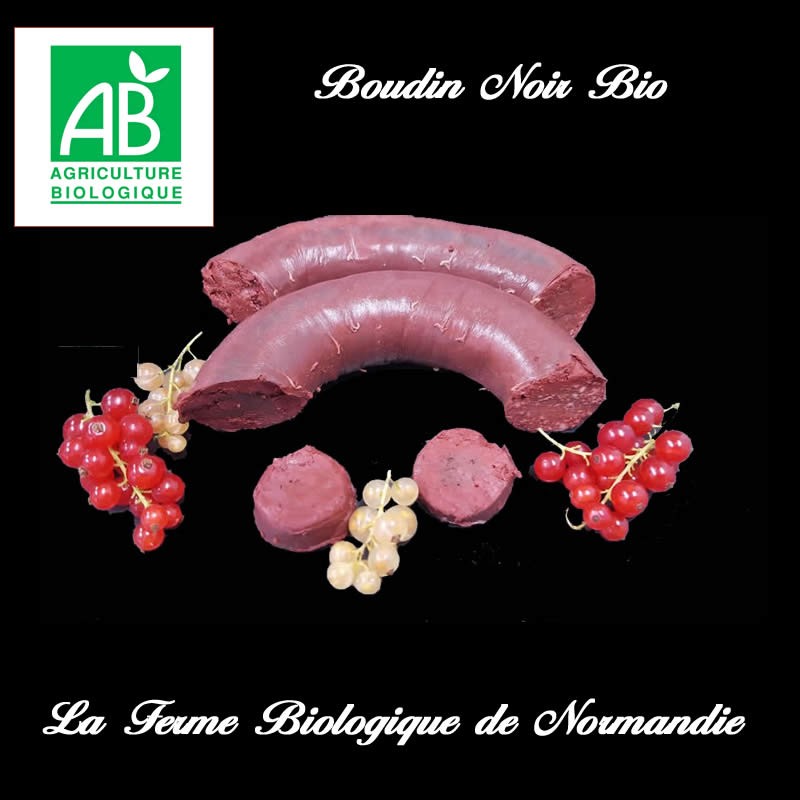 Succulent boudin noir de porc 400g en direct du producteur la ferme biologique de Normandie.