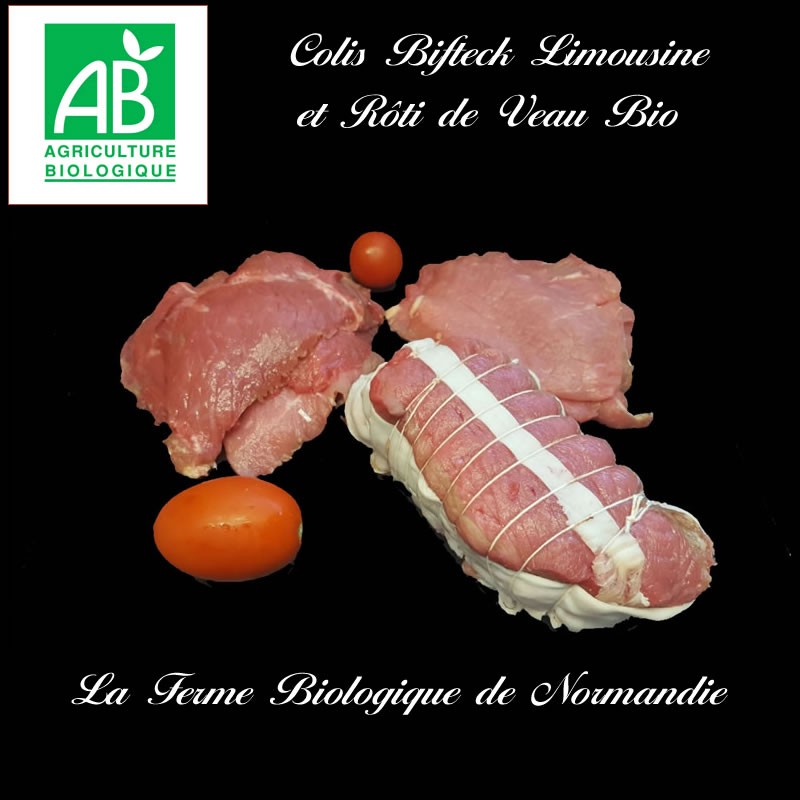 colis économique bifteck bio 1 kilo, race limousine, et rôti de veau bio, 1 kilo colis économique bifteck bio 1 kilo, race limousine, et rôti de veau bio, 1 kilo